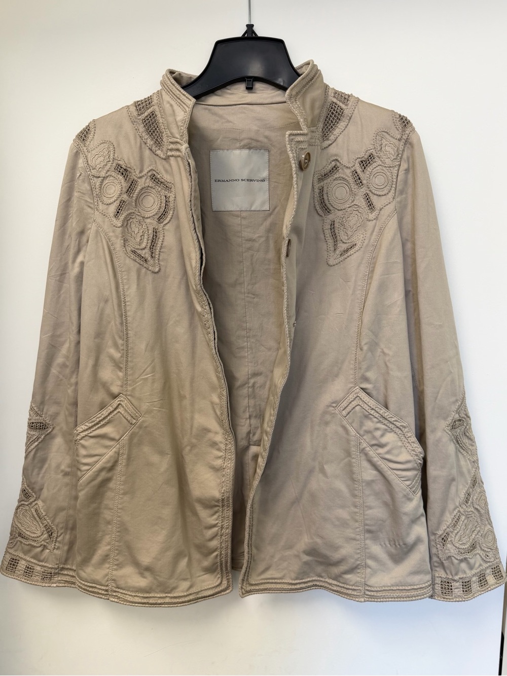 Ermanno Scervino Embroidery Utility Jacket Size 44